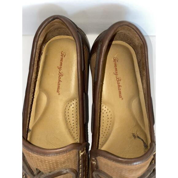 Tommy Bahama Odinn Camp Moc Men’s 9.5M Tan Brown Perf Leather Driving Loafers main image 6